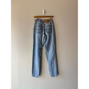 Levi's 90s vintage tapered leg 9 long orange tab light wash jeans